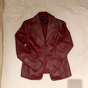 Vintage red leather blazer